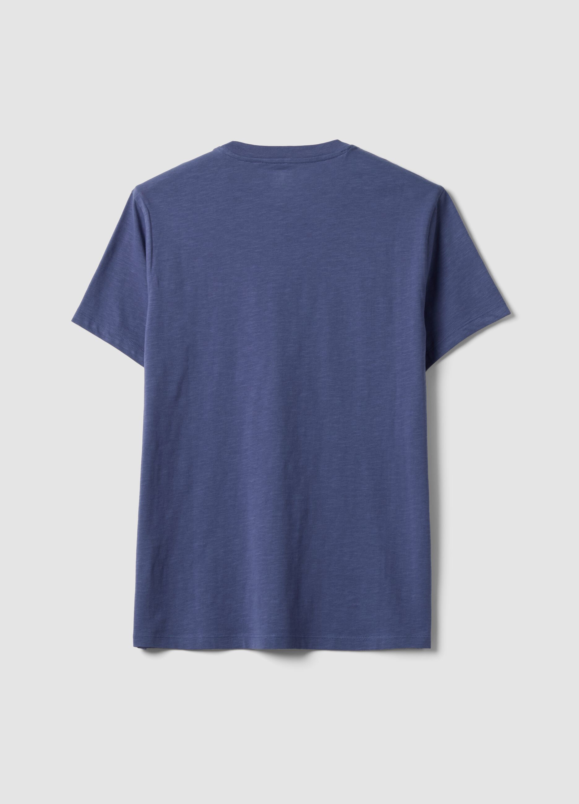 Purple pure cotton regular-fit short-sleeve T-shirt