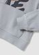 Sweat com capuz cinzenta oversize em algod&atilde;o puro com estampado e bolso canguru para menino_3