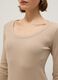 Langarmshirt aus reinem Baumwolle Beige Regular Fit_3