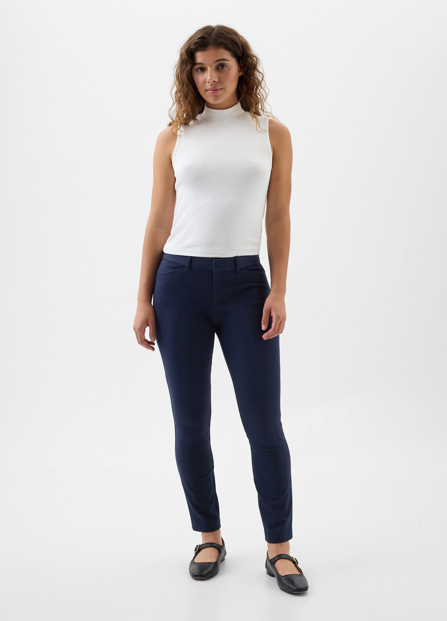 Cigarette trousers in stretch cotton