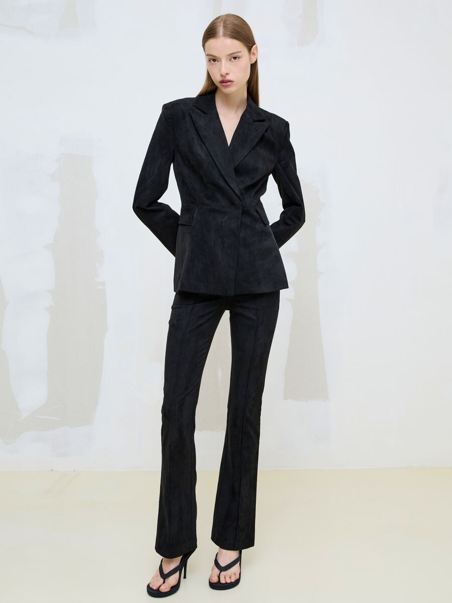 Formelle Slim-Fit-Hose aus Kunstvelours_4