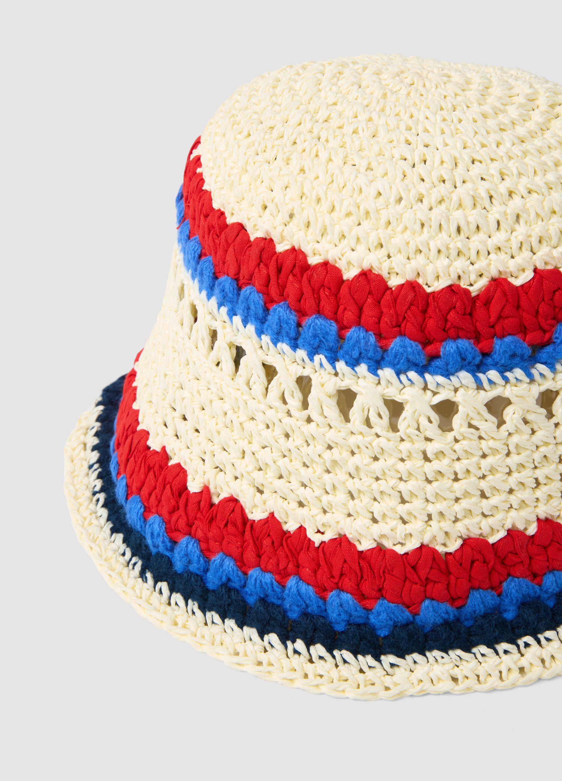 Multicolor-Bucket-Hat aus Papier- und Baumwollmix