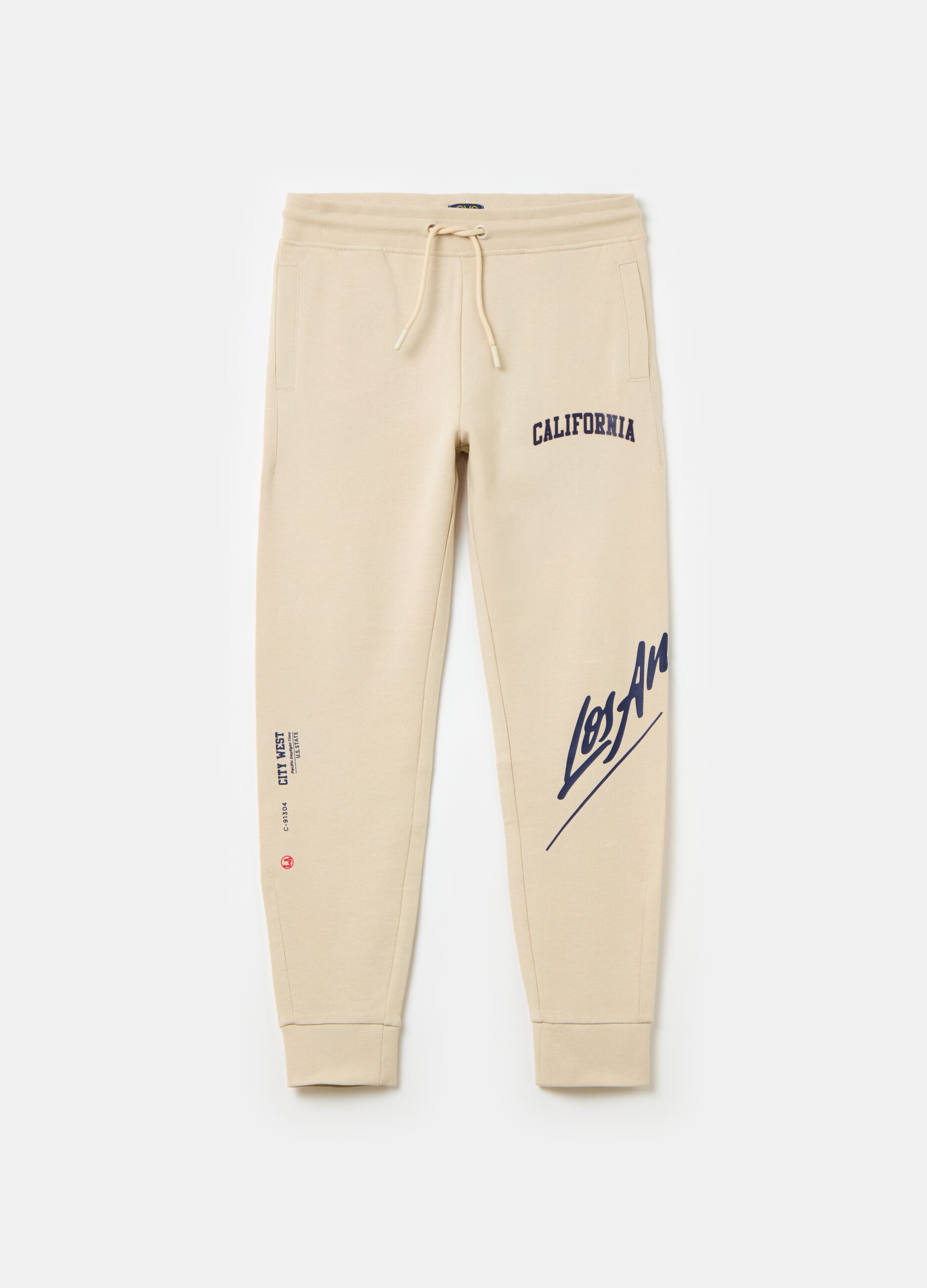 Joggers in felpa con coulisse e stampa