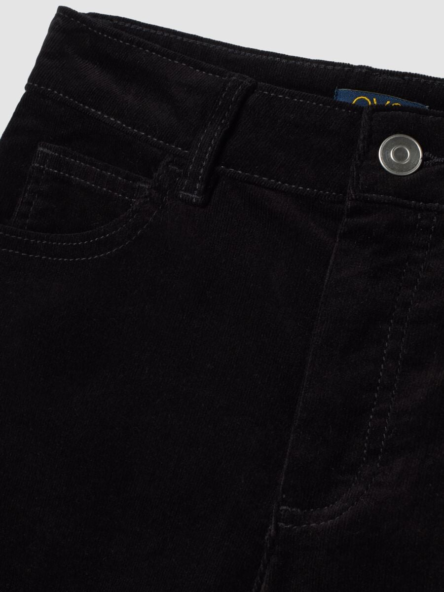 Schwarze Wide-Leg-Hose aus Stretch-Baumwolle_1
