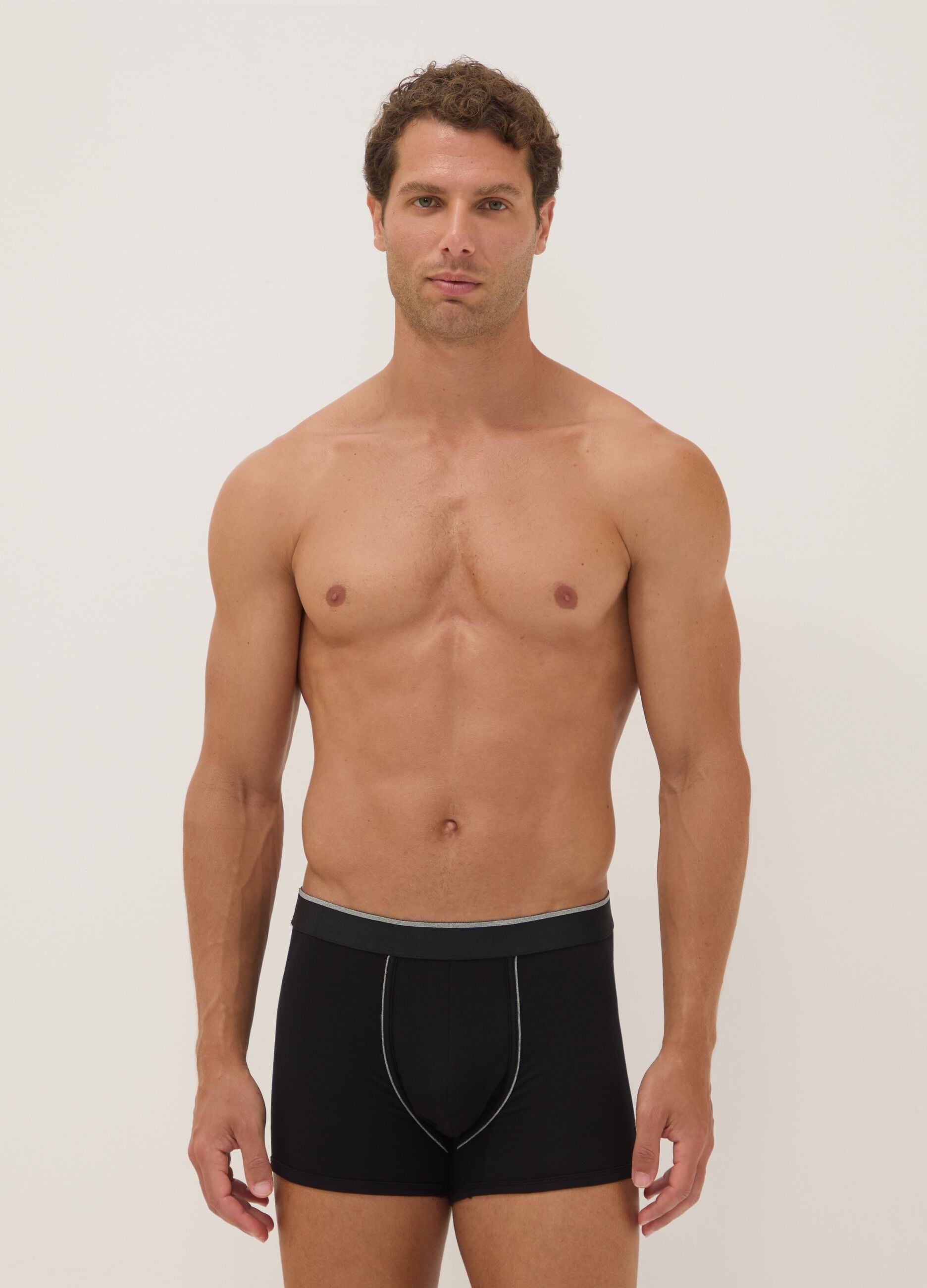 2-pack of black stretch Supima cotton boxer shorts