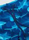 Blaue Stretch-Badeboxershorts mit Haiprint_2