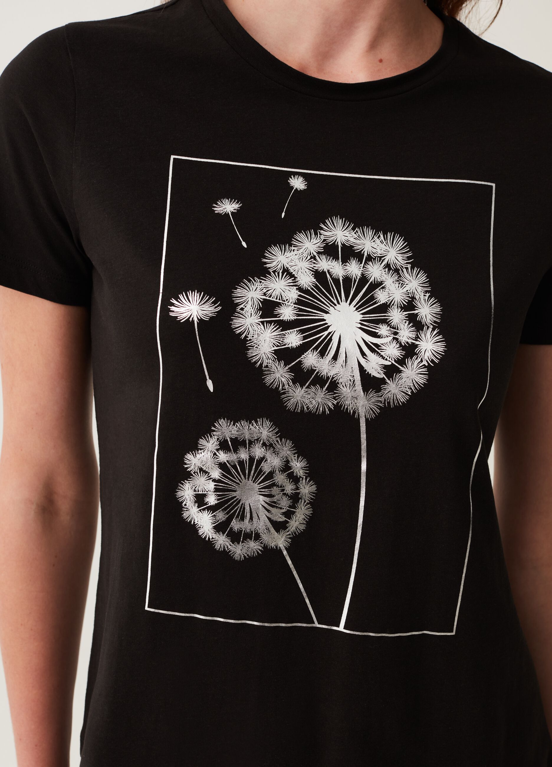 T-shirt with Bach flowers foil print_3
