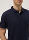 Short-sleeved blue pure cotton polo regular fit_3
