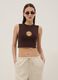 Braunes Regular-Fit-Tanktop aus elastischer Baumwolle mit Print_2