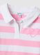 Girls' multicolour striped pure cotton polo with embroidered heart_2