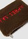 Brown wristlet pouch with zip and teddy effect_2