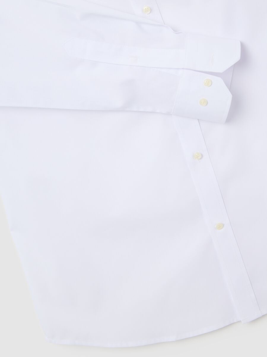 White Regular Fit Easy Iron Shirt_5