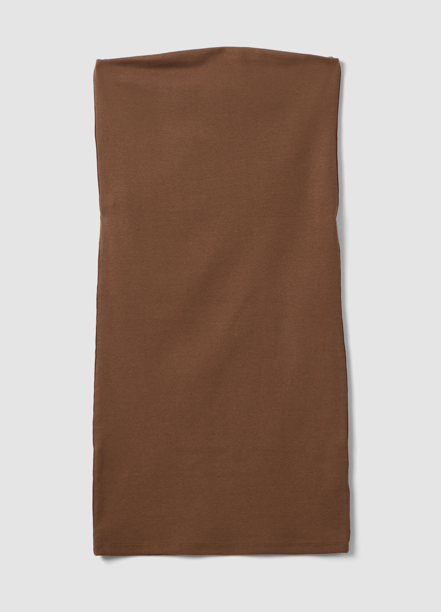 Braunes Midikleid aus Stretch-Baumwolle