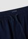 Blue pure cotton Bermuda shorts with elasticated waist_5