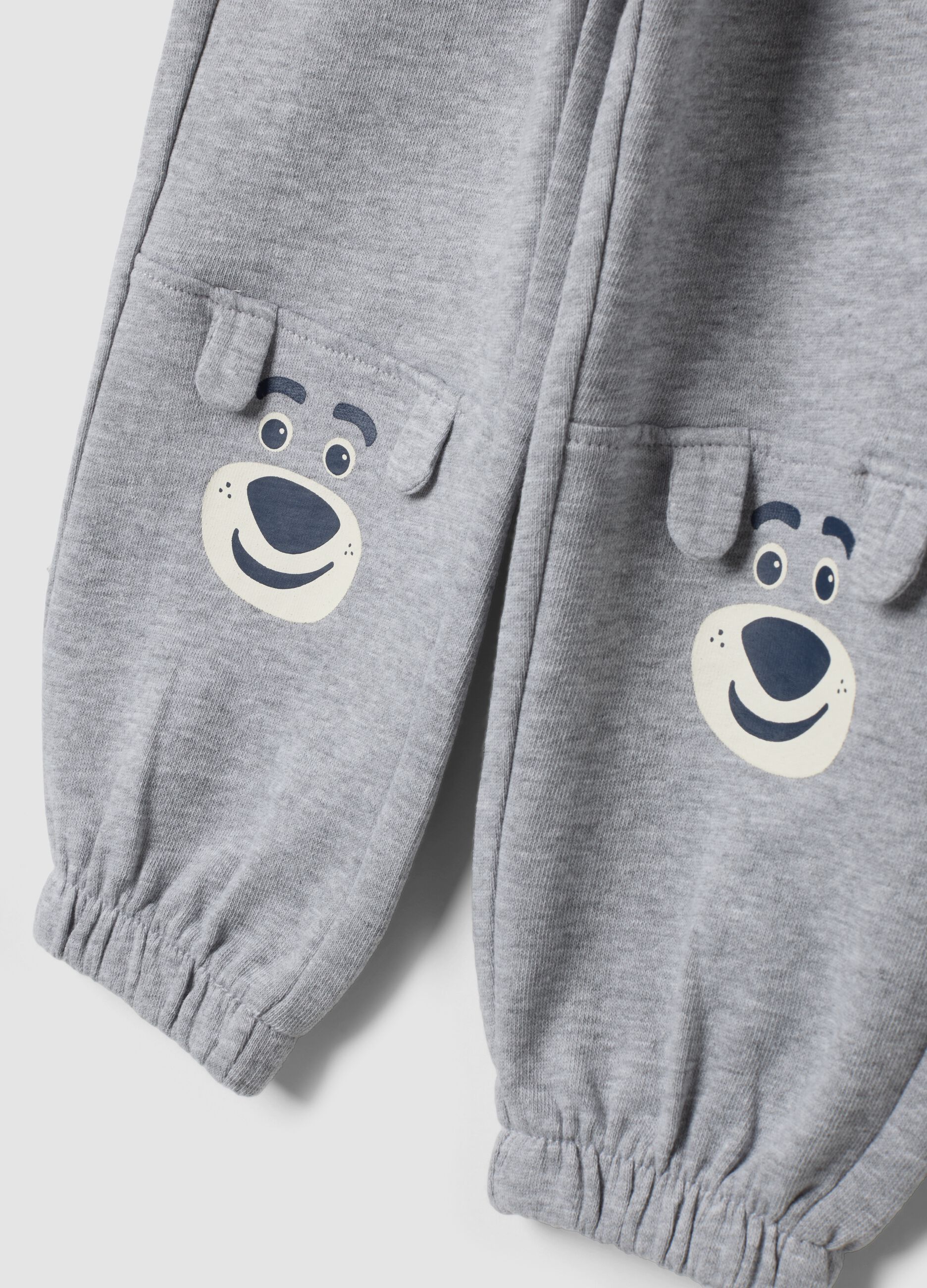 Grey cotton-viscose blend joggers