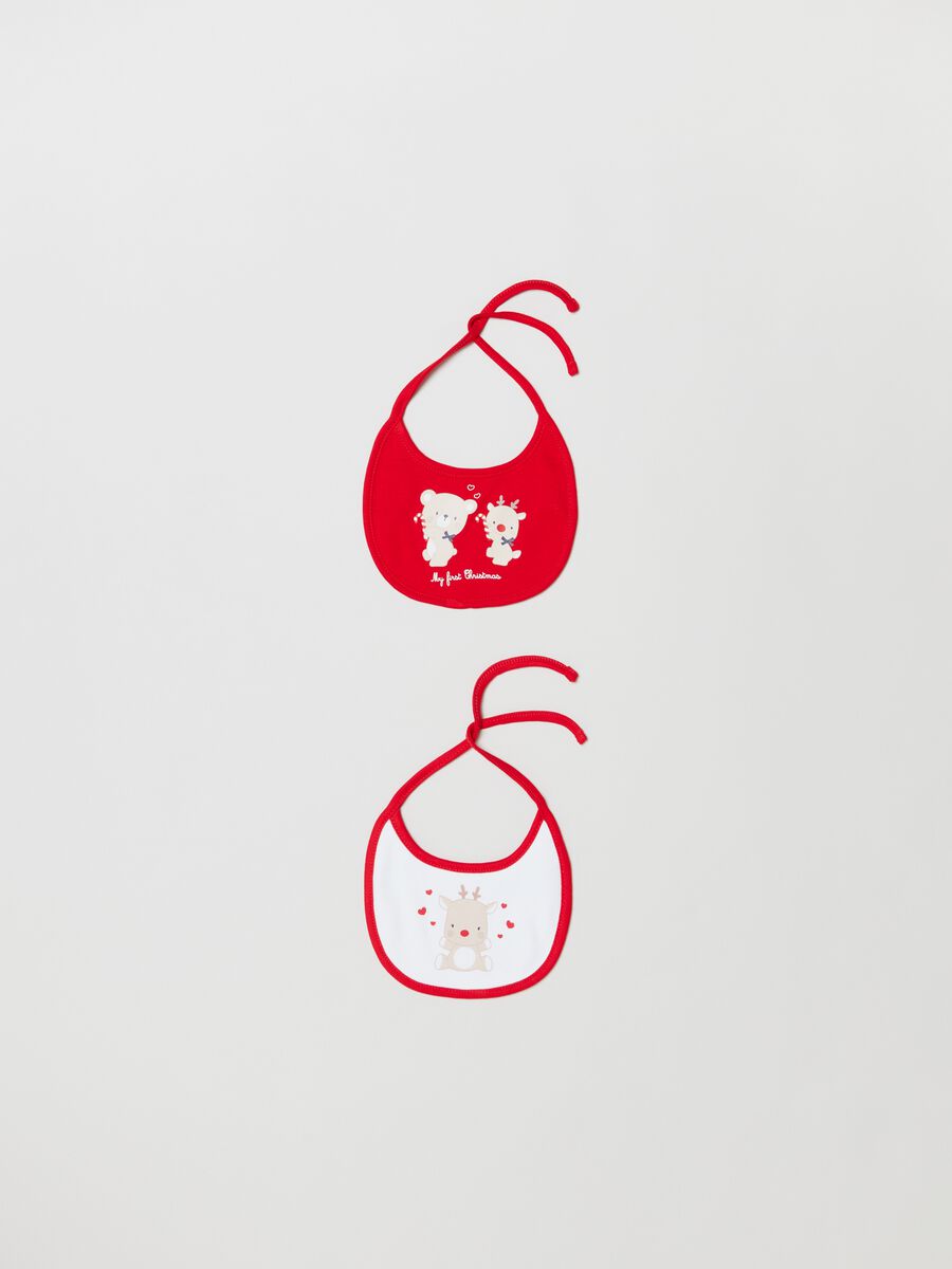 Two-pack bibs with Christmas print_0