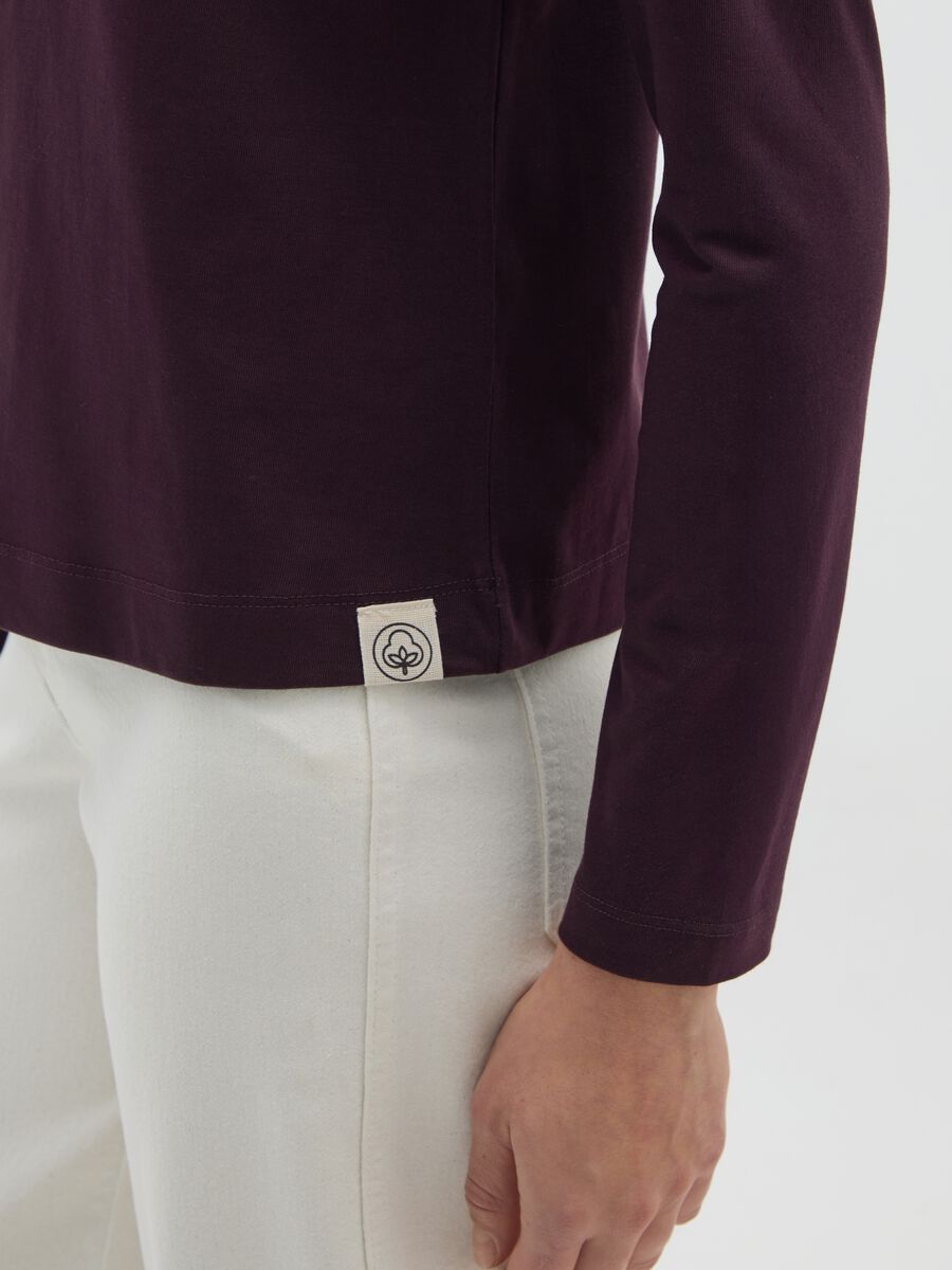 Purple pure cotton regular fit sweater_3