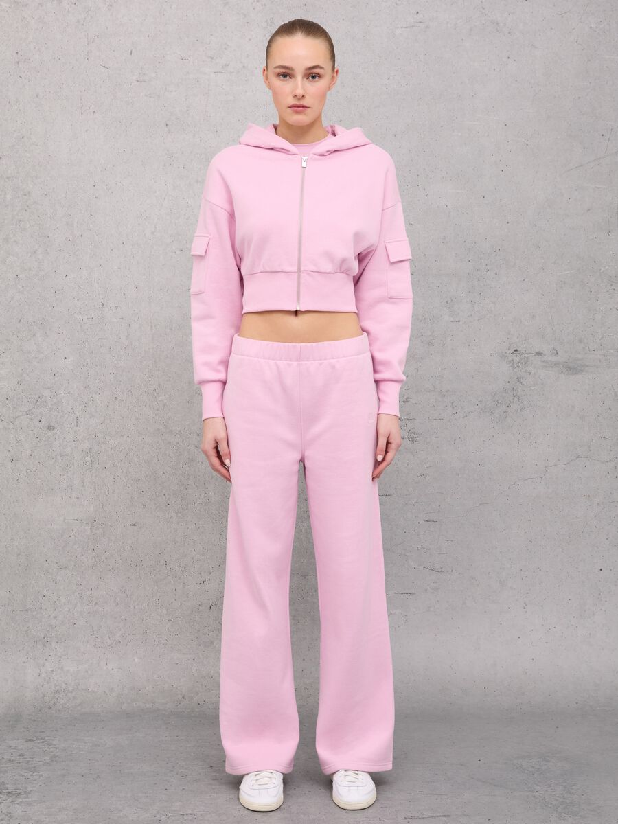 Crop Cargo Zip Hoodie Light Pink_4
