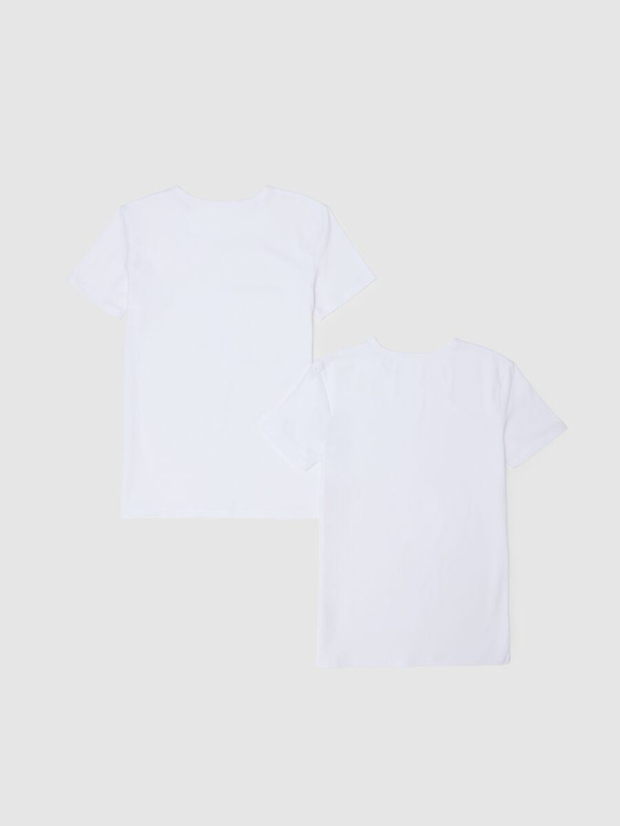 Children's white stretch cotton t-shirt twin pack, regular fit_1