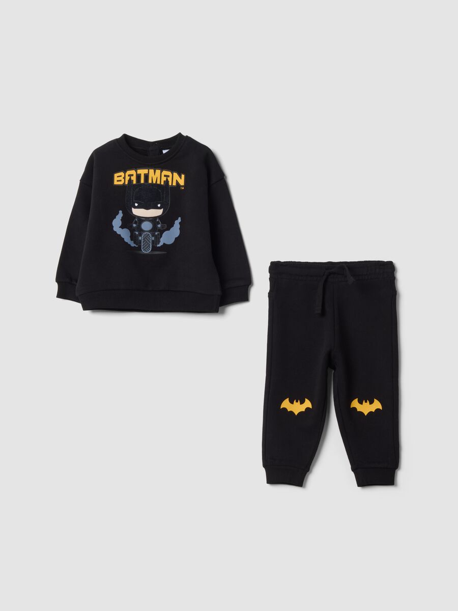 Black Batman-themed oversized jogging set in 100% organic cotton_0