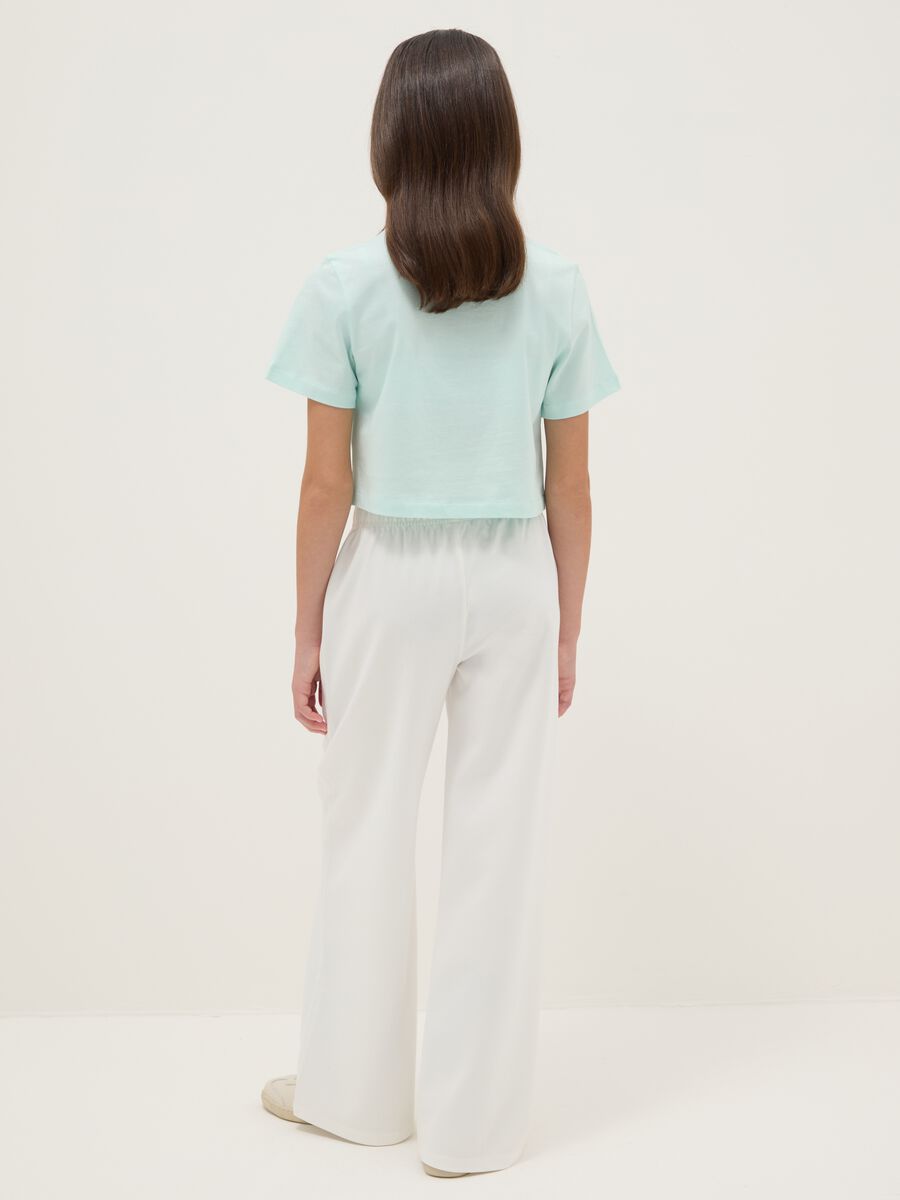 Girls' White Wide Leg Trousers_1