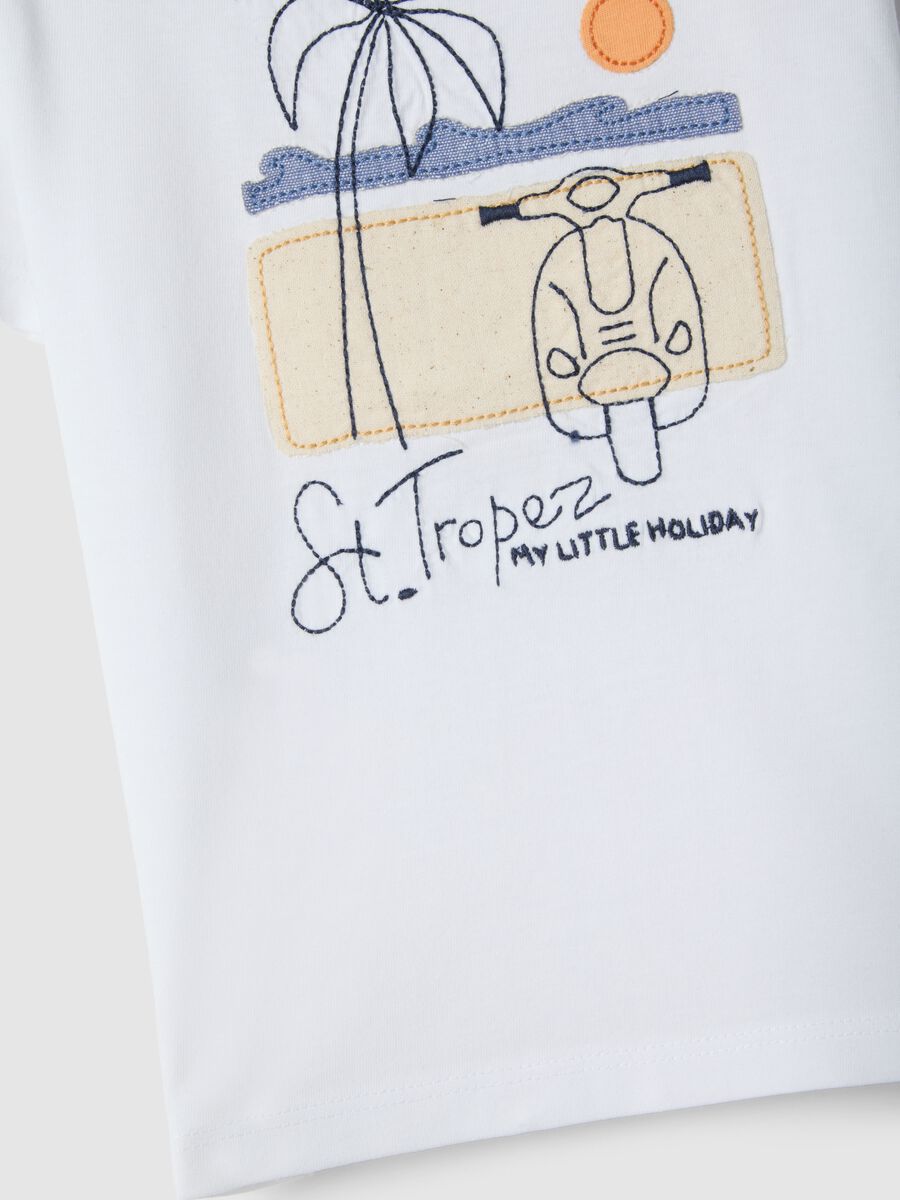 Weisses T-Shirt aus reiner Baumwolle f&uuml;r Babyjungen mit Print_3