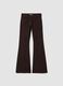 Jeans marroni flare in cotone elasticizzato_0
