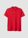 Slim fit pure cotton red short sleeve polo shirt_4