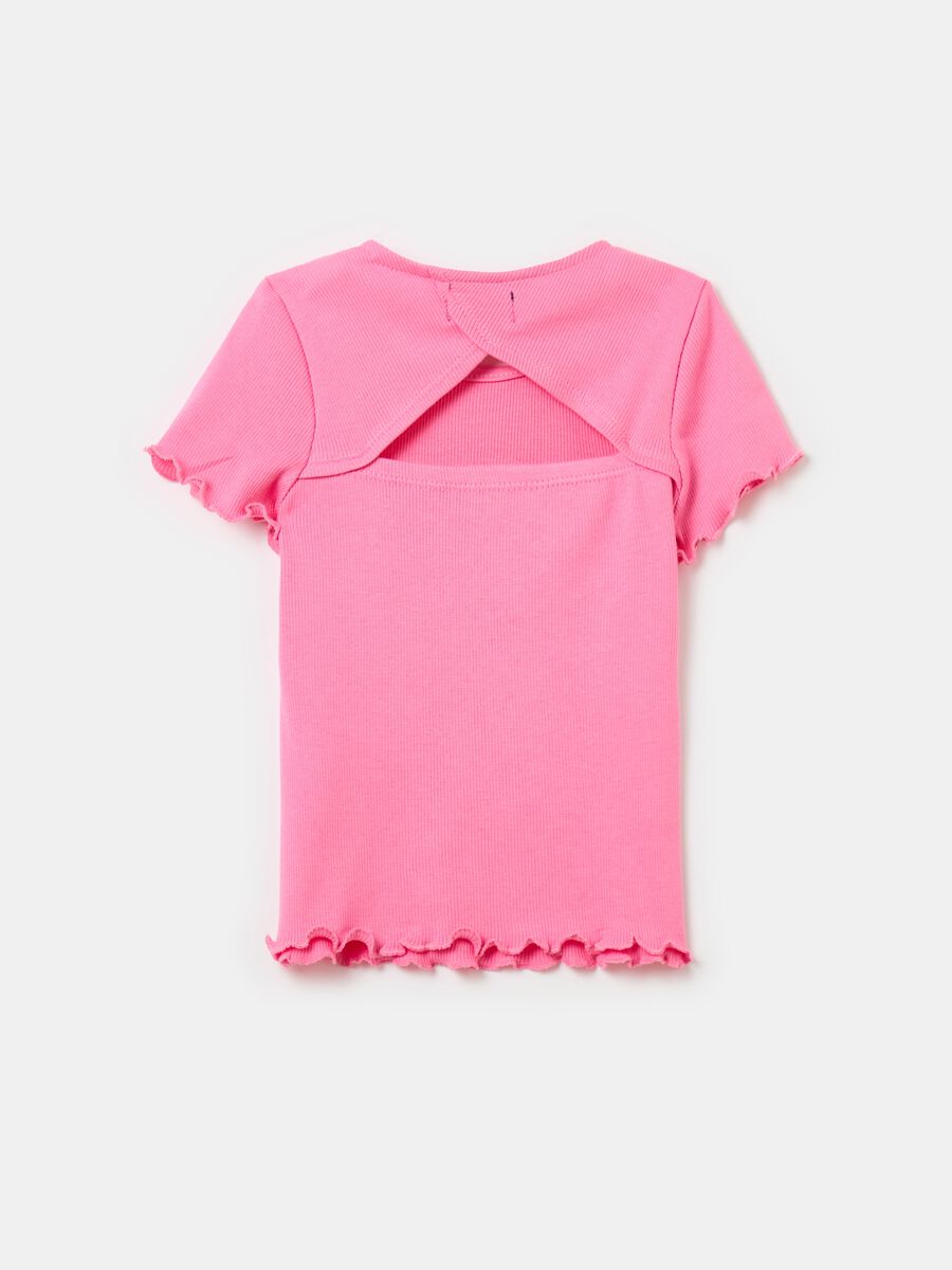 Ribbed T-shirt with opening_1