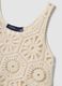 Beige pure cotton crochet tank top_5