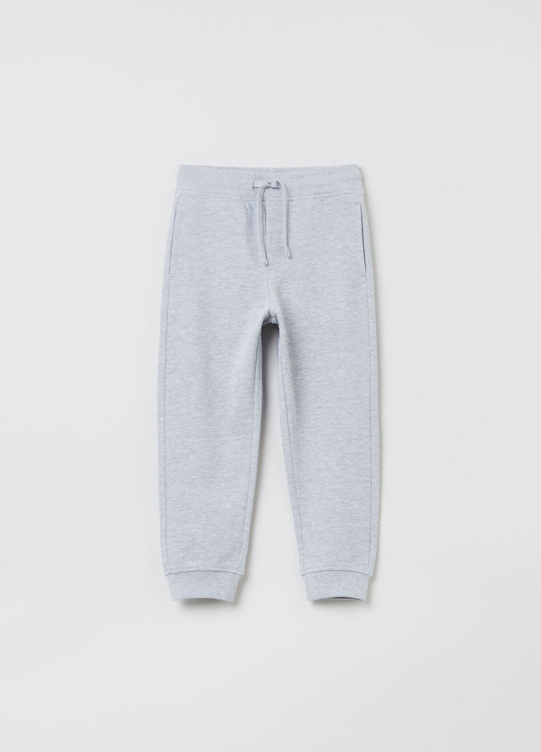 Joggers in viscose and cotton with drawstring