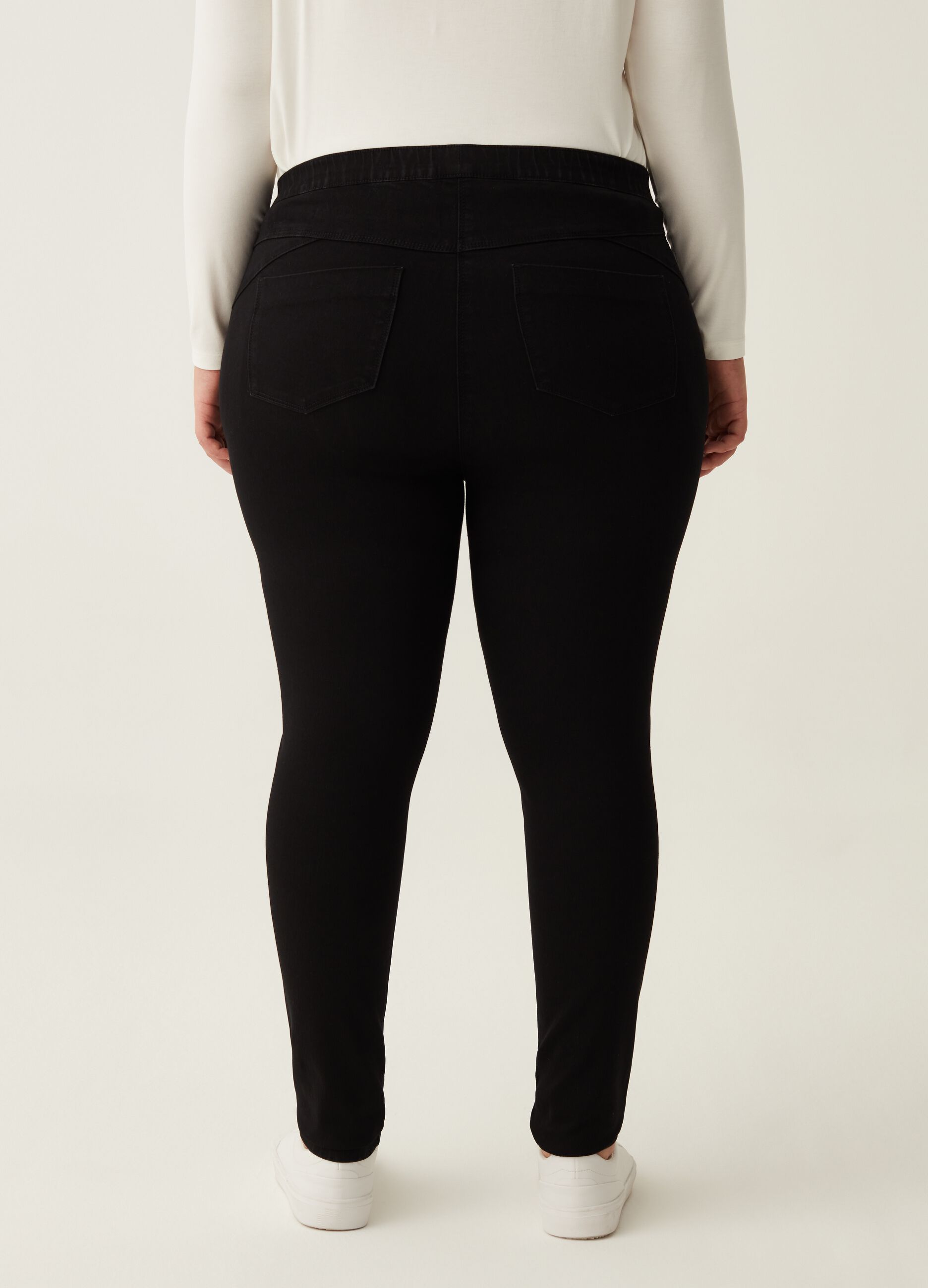 Curvy solid colour stretch jeggings_2