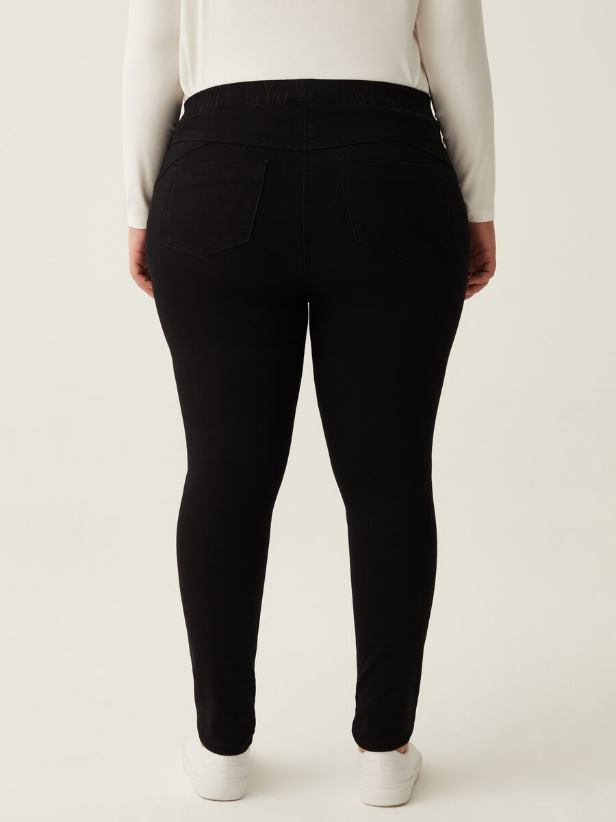 Curvy solid colour stretch jeggings_2