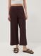 Pantaloni culotte marroni in misto viscosa_2