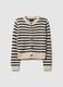 Multicolour striped cardigan in pure cotton regular fit with buttons_0