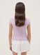 Purple organic cotton T-shirt with shoulder cut-out_1
