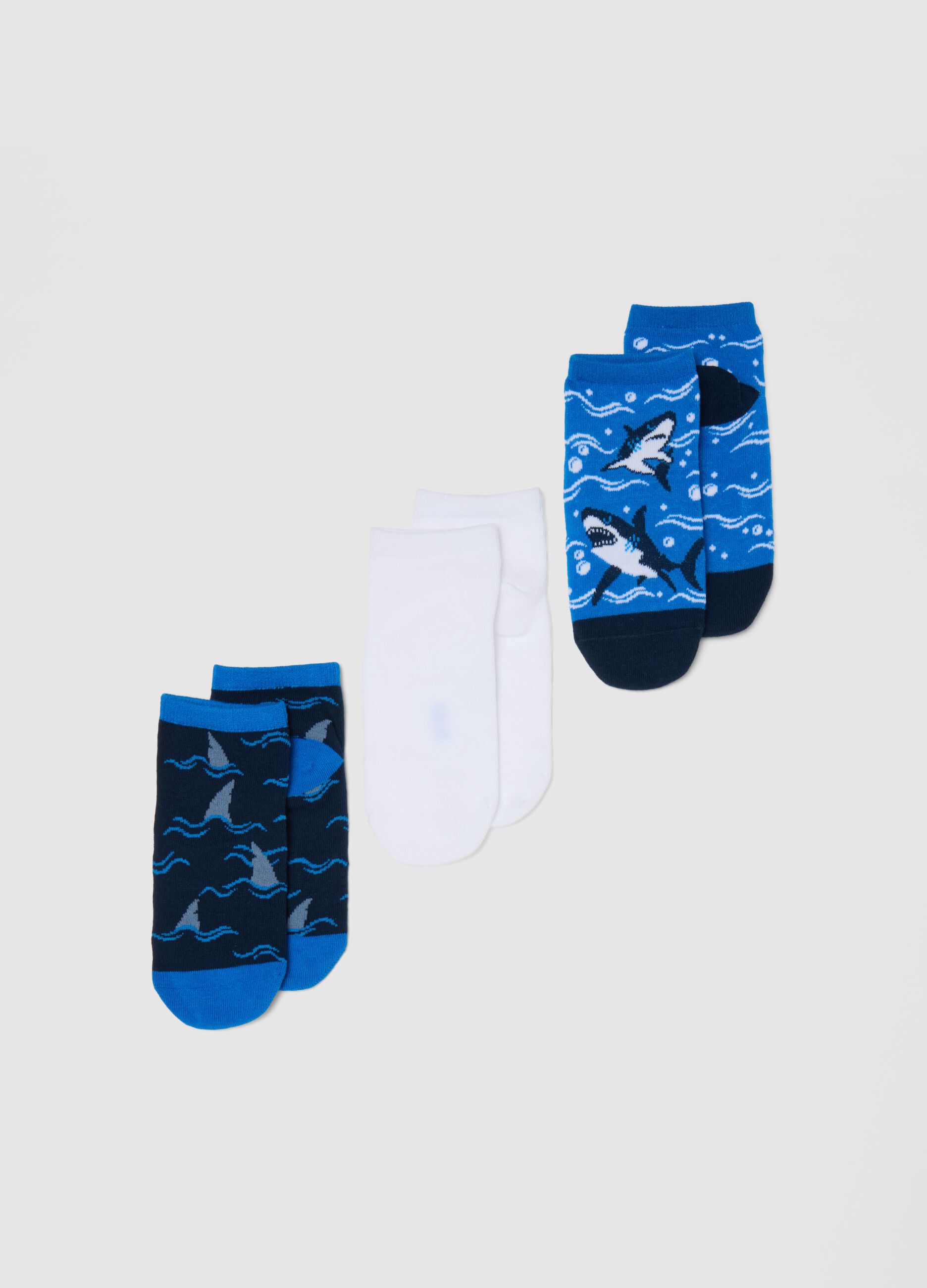 Tripack of Multicolour Short Cotton Socks for Children