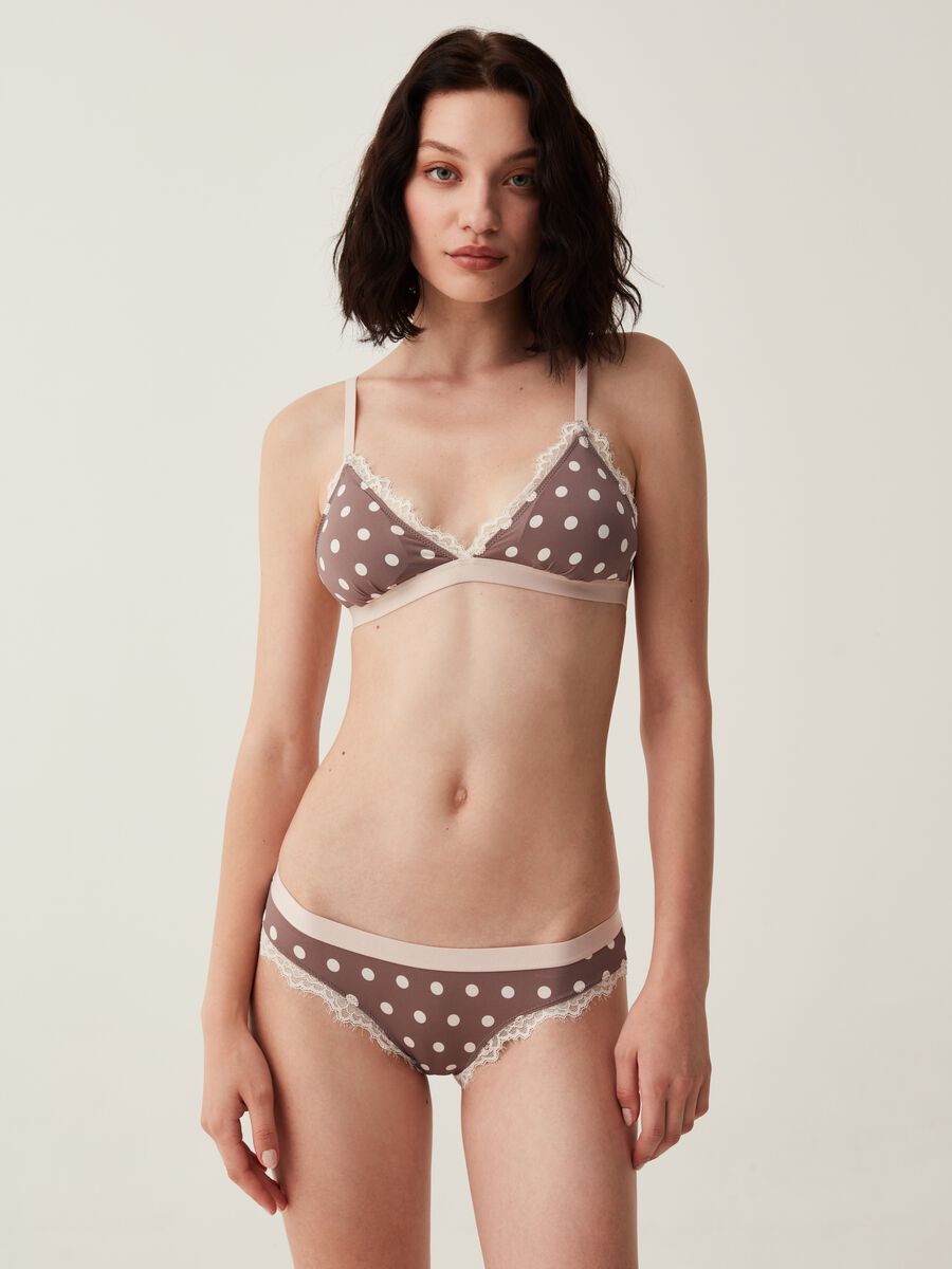 The Triangle bra with polka dots and lace_1