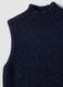 Blue wool-blend gilet with raised collar, regular fit_5