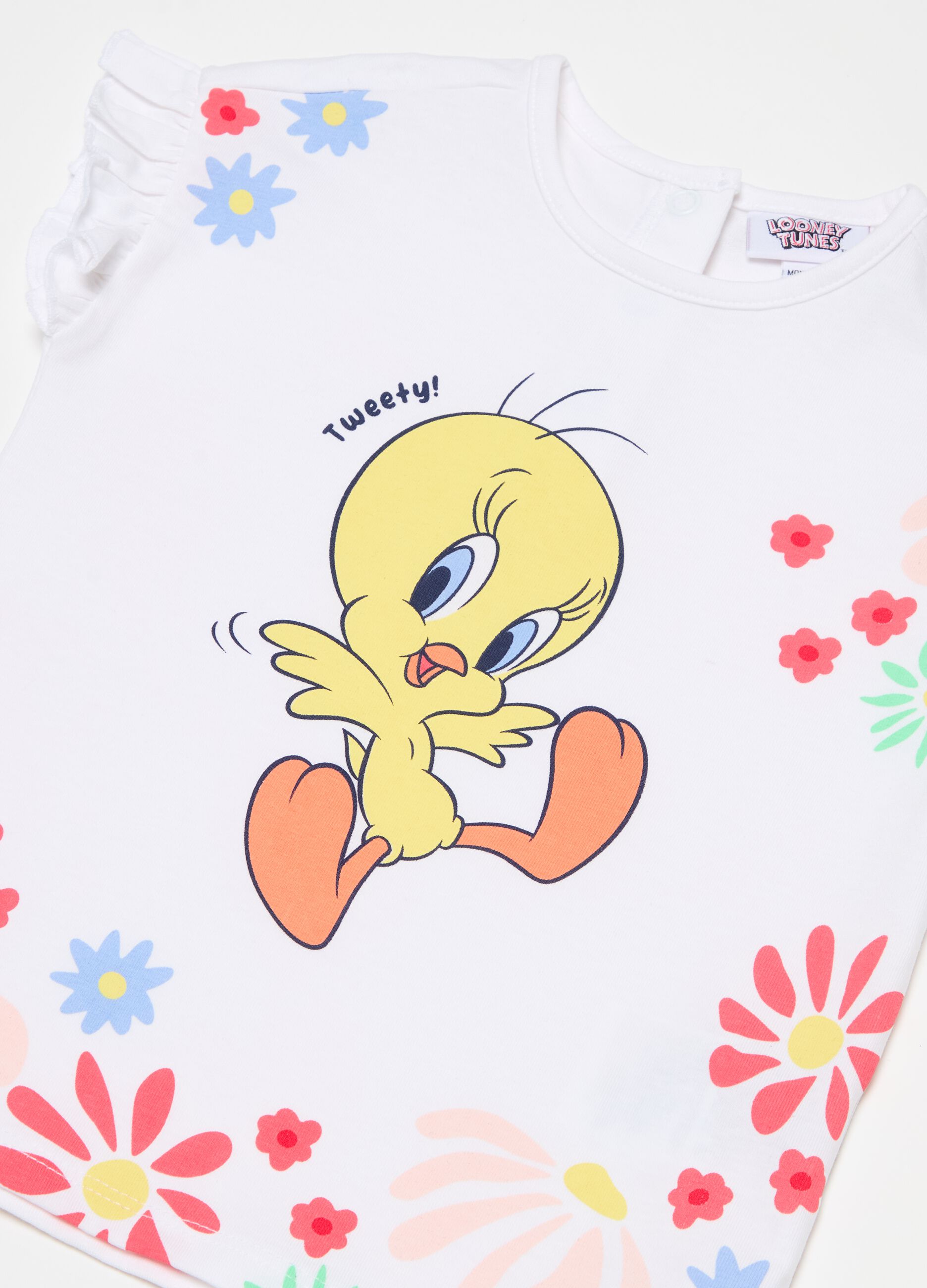 T-shirt with frills and Tweety print