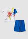 Blue and white pure cotton kids&rsquo; oversized-fit set with Sonic_0