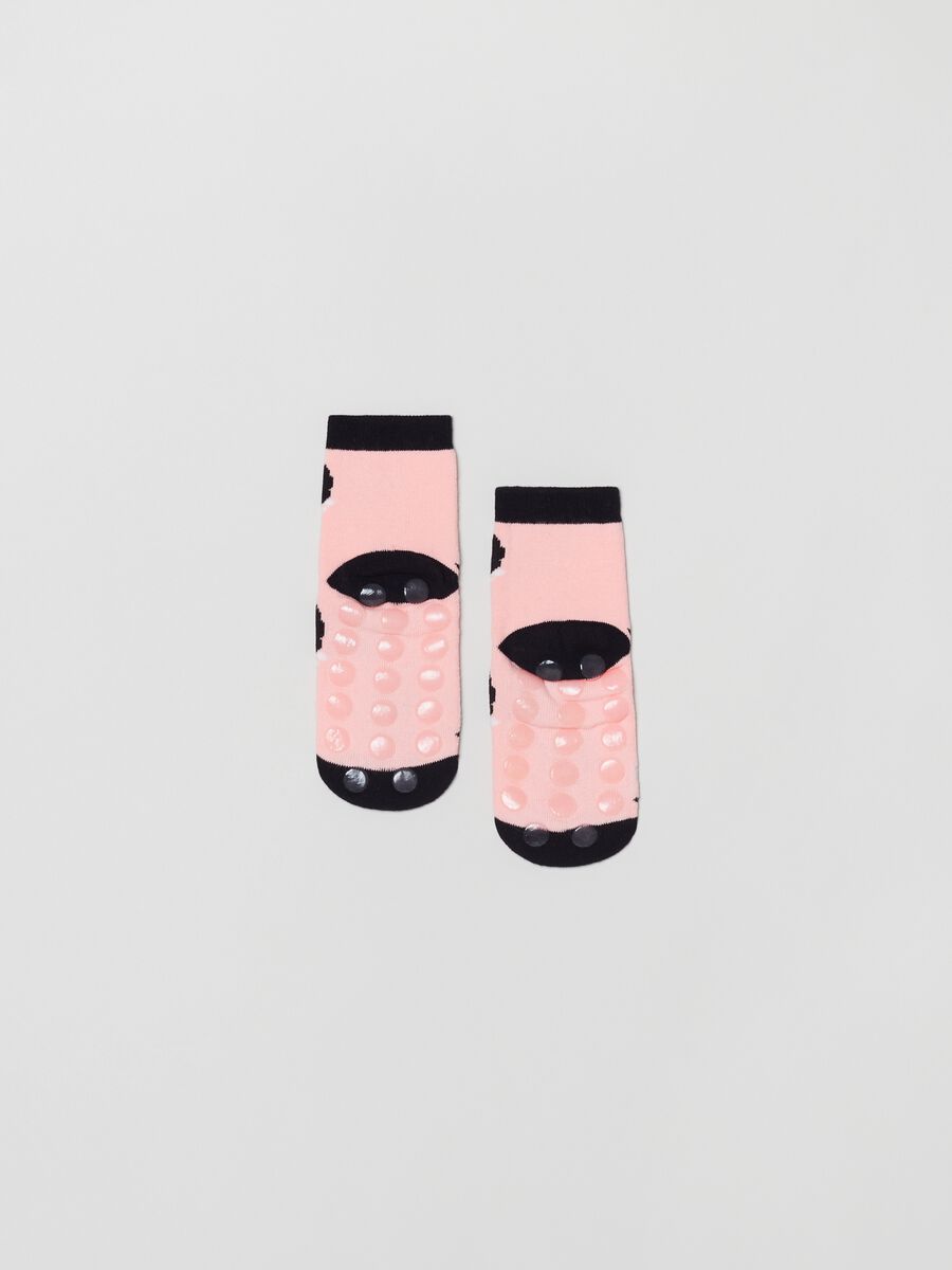 Stretch slipper socks with design_2