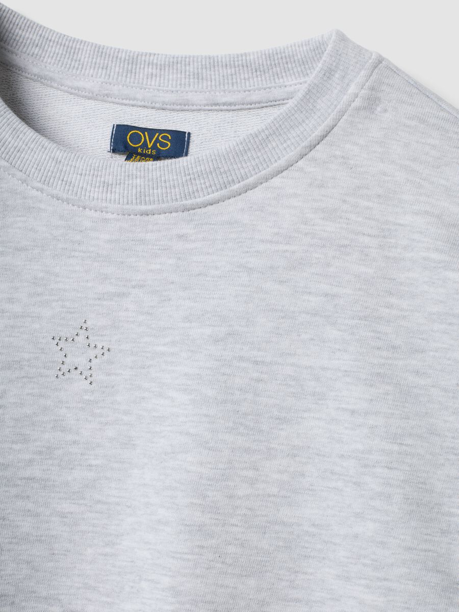 Graues Sweatshirt aus 100 % Baumwolle mit Stern f&uuml;r M&auml;dchen, Relaxed Fit_2