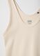 Beige regular fit stretch cotton tank top_5