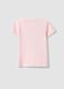 Pink pure cotton regular fit T-shirt with print for girls_1