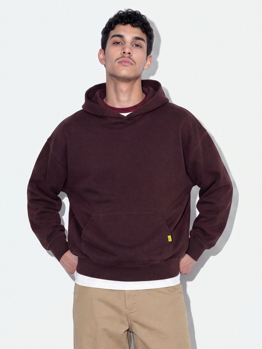 Red pure cotton oversized hoodie_0