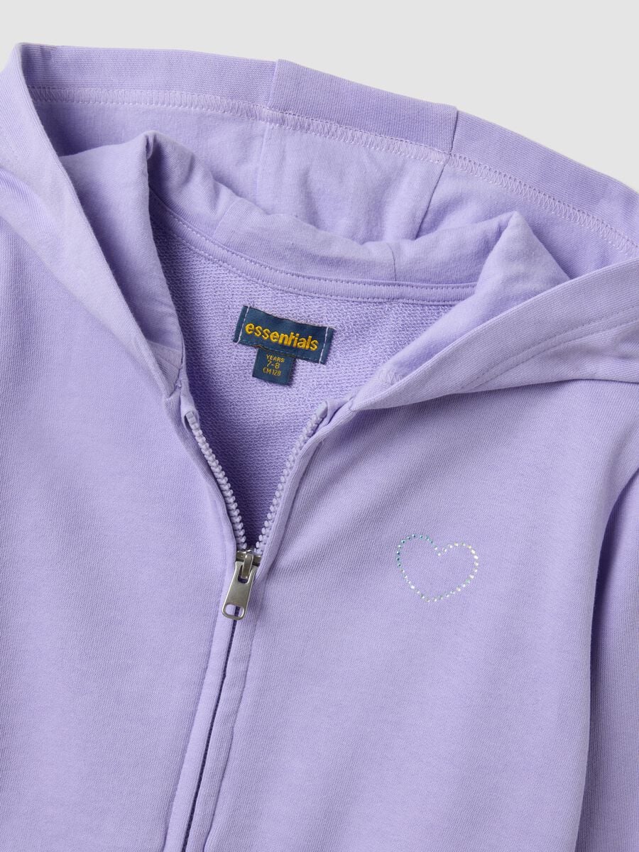 Purple hoodie in pure organic cotton for girls_2