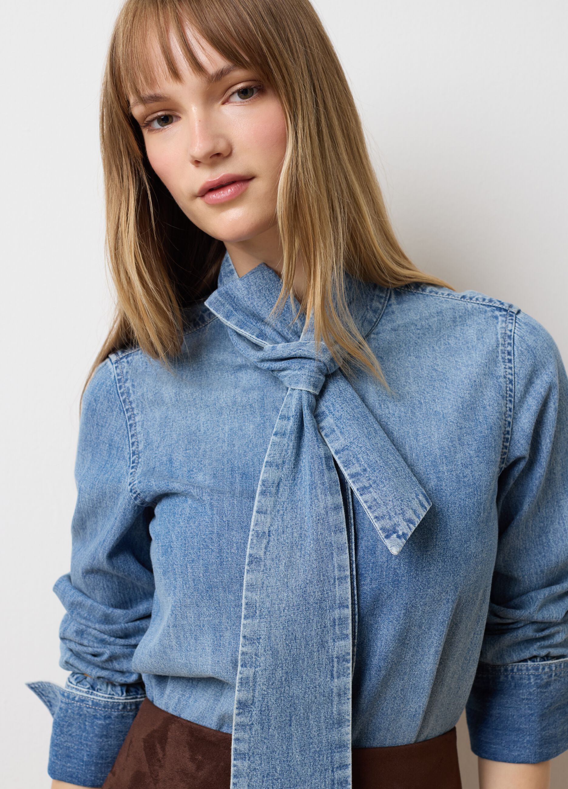Pure Cotton Denim Shirt Regular Fit