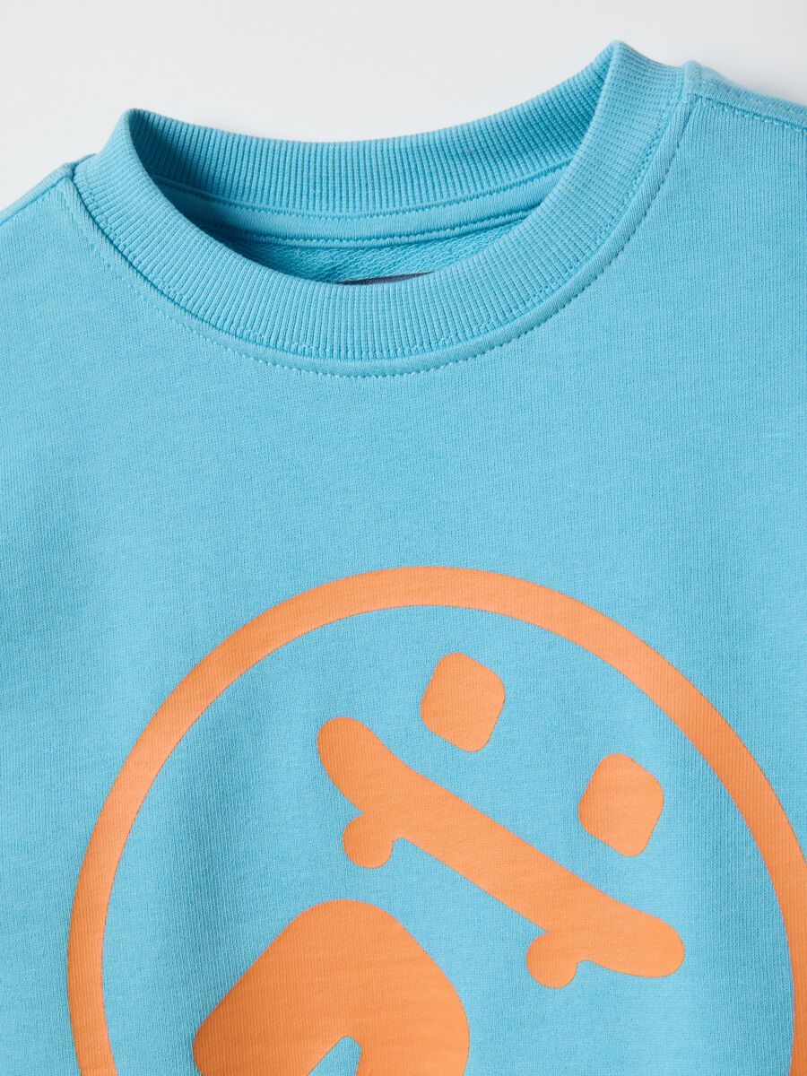 Children's oversized blue pure cotton sweatshirt with print_2