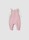 Conjunto rosa e branco em mistura de algod&atilde;o org&acirc;nico com bordado da Minnie para beb&eacute; menina_1